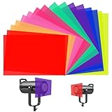 16 Stück Folie Hitzebeständig für Lampen, 8 Farben Lampenfolie, Farbkorrektur Gel Lichtfilter für Lampe Scheinwerfer Foto Studio (29.7x21cm)