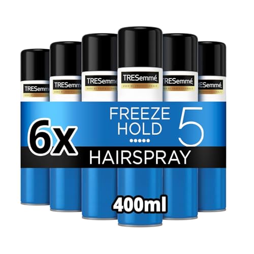 TRESemmé Freeze Hold Hairspray – 24-Hour Frizz Control, Extra Strong Hold & No Sticky Residue or Stiffness – Long-Lasting, Humidity-Resistant Styling for Straight, Curly, or Wavy Hairstyles 400ml