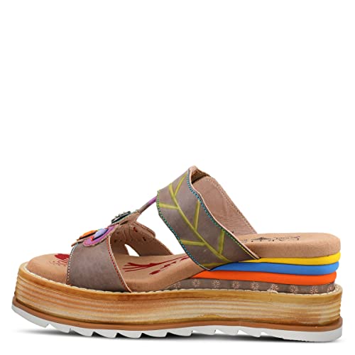 L'ARTISTE PEACOCK SLIDE SANDALS2