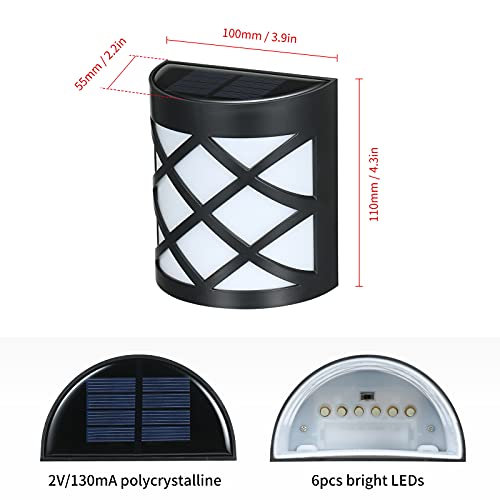 Jiangtao Luz de parede movida a energia solar Cerca Lâmpada decorativa Controle de iluminação do cre
