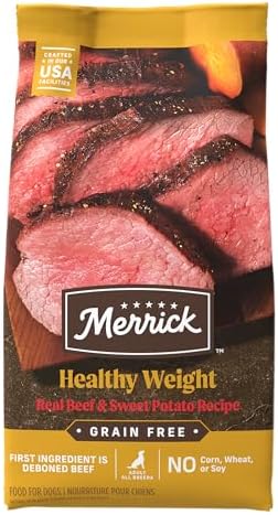 Merrick Premium Grain Free Dry Dog Food Weight Management Dog Food, Wholesome And Natural Kibble, Healthy Weight Recipe – 22.0 lb. Bag
