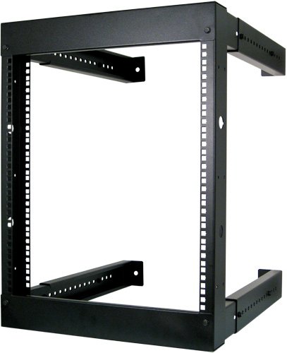 12U Wall Mount Open Fixed, Black 26 LBS Steel frame open wall mount 047-WFM-1226