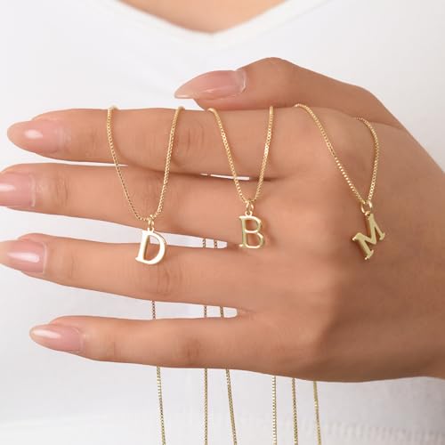 Initial Necklaces,Stylish Personalized Letter Necklace,Tiny A-Z Pendant Choker,Dainty Monogram Name Necklace for Women Gift4