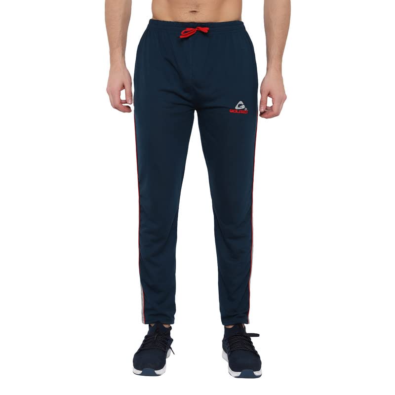 Image of GOLAZO Regular Fit Multicolor Cotton Track Pants for Men with Comfort and Style in Your Athelisure Wear