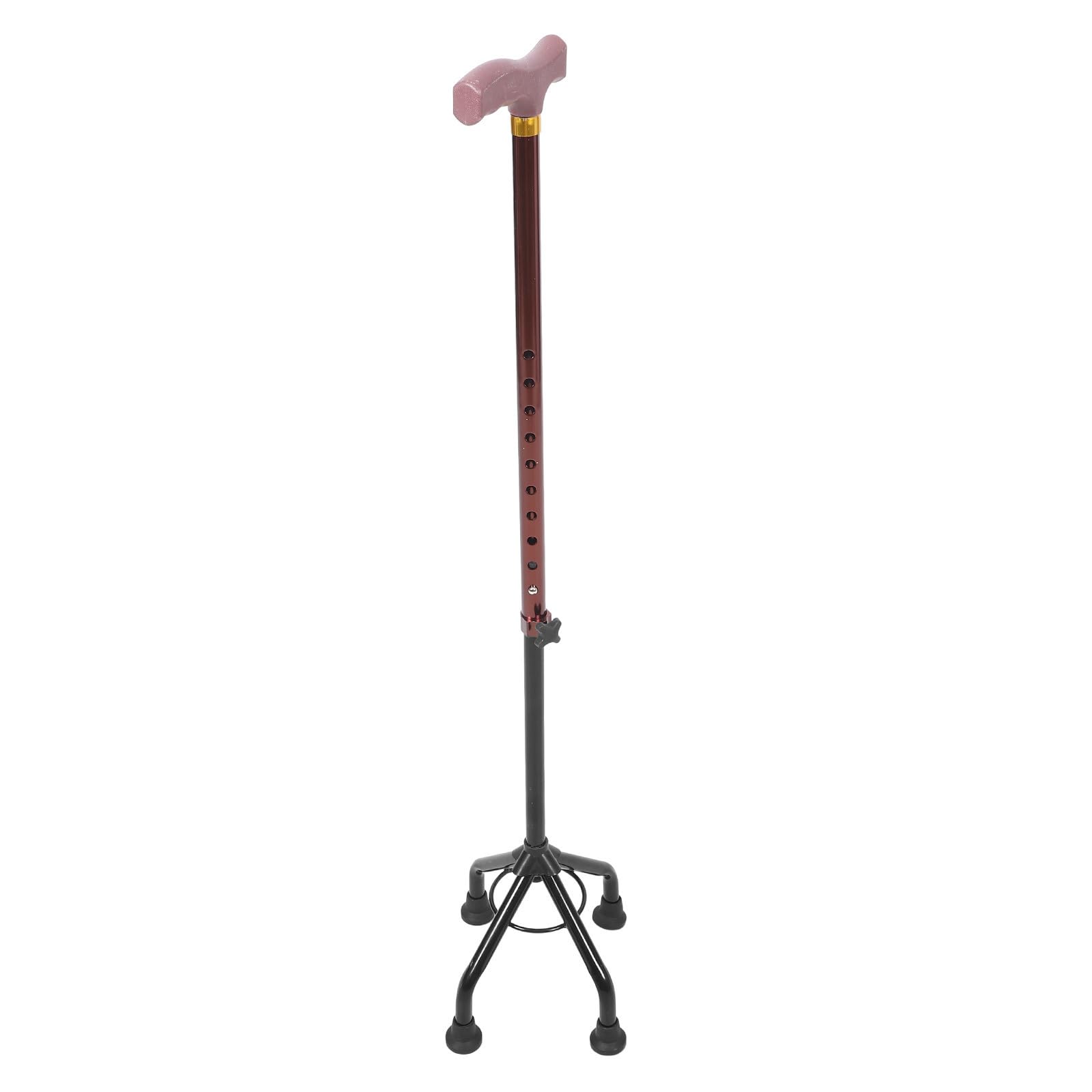 Bastón Ajustable Mango Antideslizante de Aleación de Aluminio Diseño de Cuatro Patas y Desmontable para Actividades al Aire Libre y Trekking