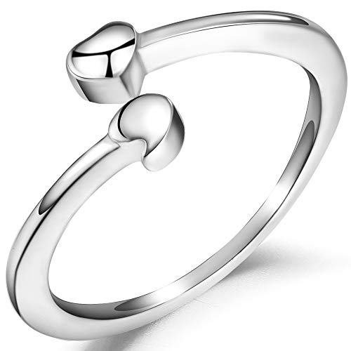 Stainless Steel Semicolon Heart Proimse Inspriational Statement Ring (Silver, 10)