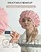 YIZIJIZI Shower Cap,Shower Caps for Women Reusable Waterproof,Two Layer Large Shower Caps Reusable Suitable for All Types of Straight Hair, Curly Hair, Long Hair,Braids (pink)