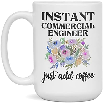 Instant Commercial Engineer Just Add Coffee, Funny Mug, 15-Ounce White image 4