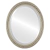 OVALCREST Oval Beveled Wall Mirror for Home Decor Santa Fe Style Silver 22×26 Outside Dimensions