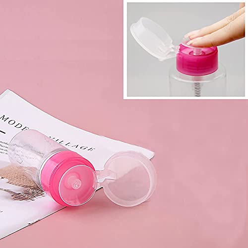 2Pcs 100Ml Nail Polish Remover Pump Dispenser Push Down Cleanser Bottle Nail Polish Remover Liquid Container For Makeup Remover Nail Art, Bk-10N68 #TOP4