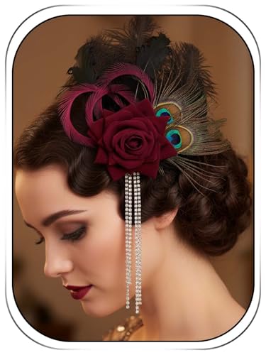 Accesorio de Plumas Vintage Pinza para Cabello miniatura 1