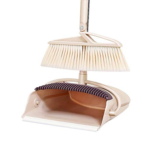 LVUNZJCA Besen und Kehrschaufel Set Winddichtes Besen-Kehrschaufel-Schaber-Set Dreiteilige Reinigungsbesen-Kombination für Kehren(Two-Piece)