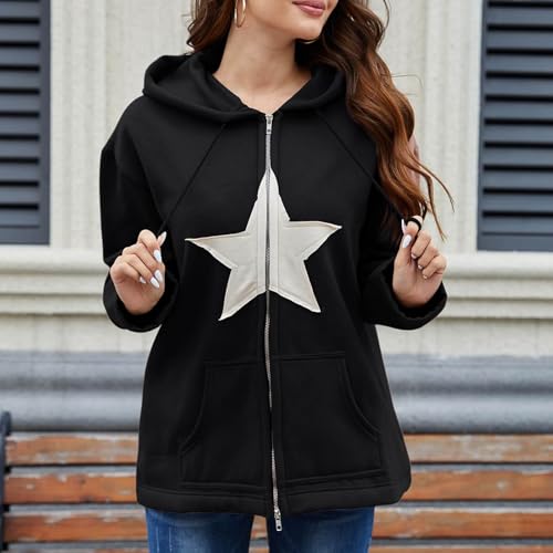 Womens Full Zip Hoodies Fleece Sweatshirts Oversized Hooded Jackets Winter Coat Fashion Teen Girls Y2k Workout Tops2