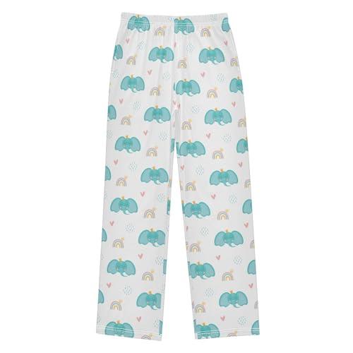 Prince Elephant Rainbow Boys Long Pants Soft Trousers Elastic Waist Kids Lounge Bottoms with Pockets S-XL