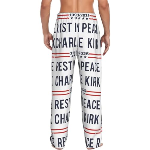 Rest In Peace Charlie Kirk Men'S Pajama Bottoms Lounge Sleepwear Loose Soft Comfort Pajama Pants With Pockets3
