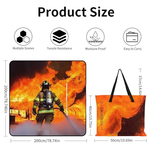 Couverture de pique-nique imperméable style pompier flamme pliable