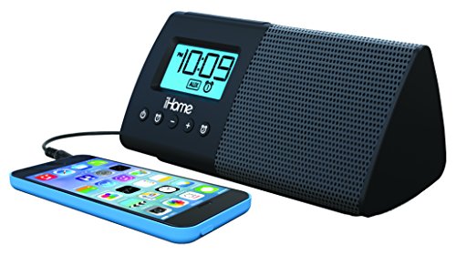 iHome iHM46BC Portable USB Charging Dual Alarm Clock Speaker System - Black - Thumbnail 2