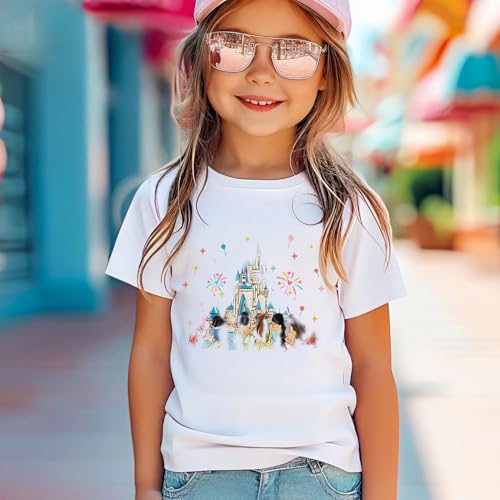 Ritatte Magic Shirts for Toddler Girls Princess Magical Kingdom T-Shirt Kids Cute Castle Holiday Vacation Summer Tees Tops(White,2-3T(90)) — view 3
