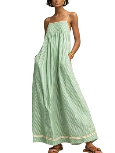 Robe longue d'été rayée dos nu chic pour plage et soirées