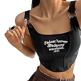 【Angenehmes Material】Y2k Fashion Top besteht aus Nylon, ist weich und leicht, hat eine gute Elastizität und Atmungsaktivität und ist für lange Zeit angenehm zu tragen. Die ideale Wahl für die Sommerzeit.