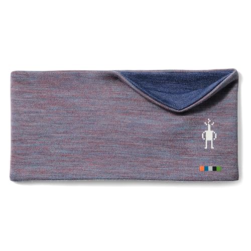 Smartwool, Unisex, Thermal Merino Reversible Headband, Chalk Violet Heather-Nightfall Blue, One Size