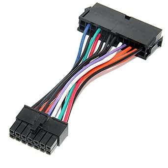 Bolwin F36S Adaptateur de câble d'alimentation 24 vers 14 broches pour Lenovo et Medion - 24 vers 14 broches, 13 cm, adaptateur d'alimentation ATX et carte mère