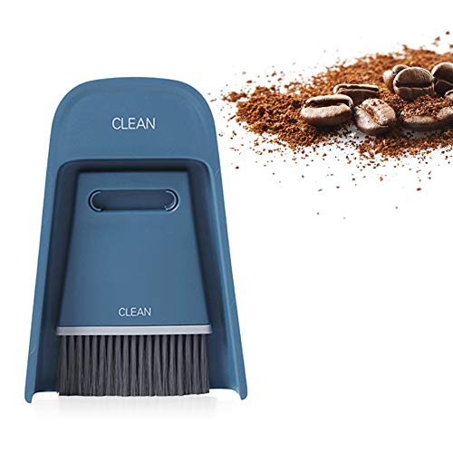 Broom and Dustpan Set, Small Dustpan and Brush Set Desktop Cleaning Brush Household Broom Desktop Trash Can for Home School Office Cleaning (Navy Blue)