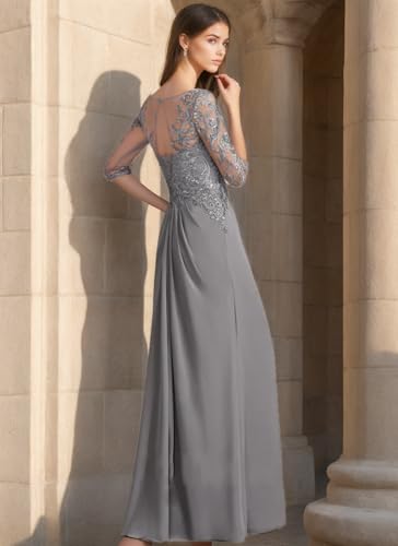 Chiffon Mother of The Bride Dress Wedding Guest Dress Long Evening Dress Lace Appliqué Prom Cocktail Dress3