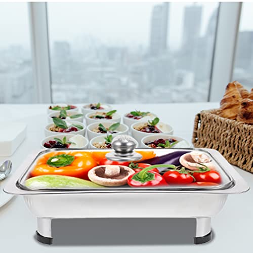 Angoily 1 Set Buffet Servers Buffet Server Voedsel Warmer RVS Stoomtafel Water Pan met Deksel voor Bruiloft Banket Party… - Afbeelding 6