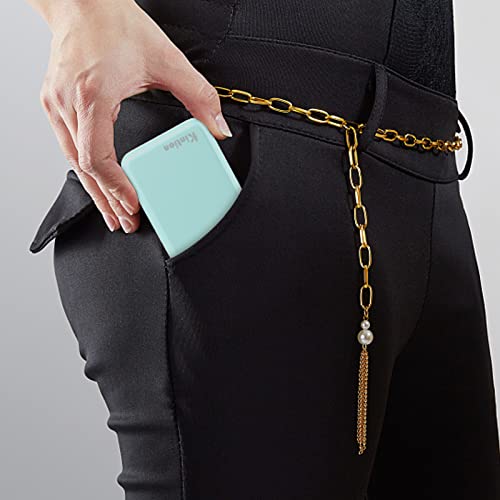 Kintion Rechargeable Pocket Mirror, 1X/3X Magnification Led Compact Travel Makeup Mirror, 3 Color Temperature, Dimmable, 250Mah, Portable Compact Mirror, Small Purse Mirrors For Women Gift, Cyan #TOP1