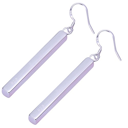 Vktech New Fashion Silver Plated Simple Style Vertical Bar Earrings