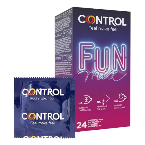 CONTROL Fun Mix: dünne, stimulierende und besonders feuchtigkeitsspendende Kondome – 24 Kondome