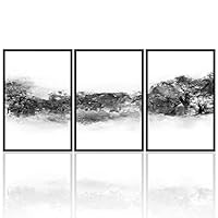 3 Piece Framed Canvas Wall Art Landscape with Fog Canvas Prints Home Artwork Decoration for Living Room,Bedroom - 16