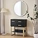 BarberPub Beauty Barber Station, Spa Wall Mount Storage Cabinet, Styling Salon Equipment for Hair Stylist, Bathroom Dresser with Drawers & Shelf 3185 (Black)