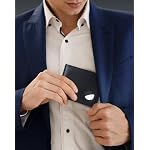 AirTag Wallet Men RFID Blocking Leather Bifold Wallets Black - Image 2