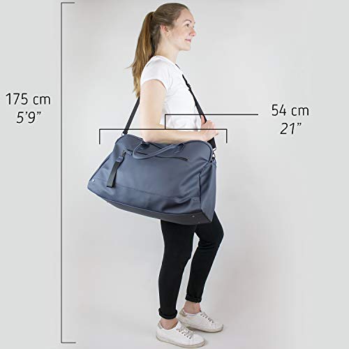 The Friendly Swede Weekender Bag, Duffle Overnight Bag - High-end Vreta Collection - 35L Travel Duffel, Weekend Bag For Women and Men (Blue)