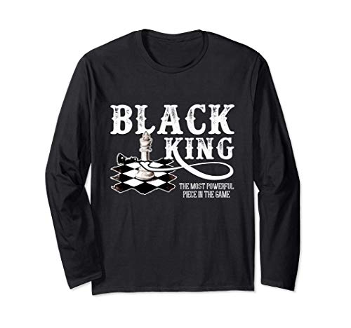 Black King Most Powerful Piece Chess Lovers Manga Larga