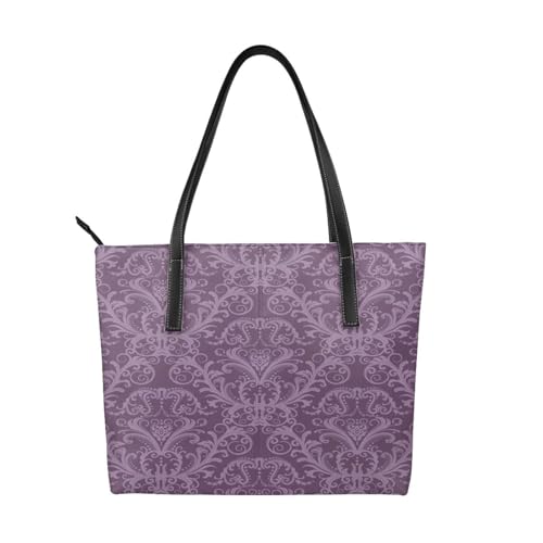 Sac fourre-tout imperméable pour femme | Sac à main violet en polyuréthane léger de travail