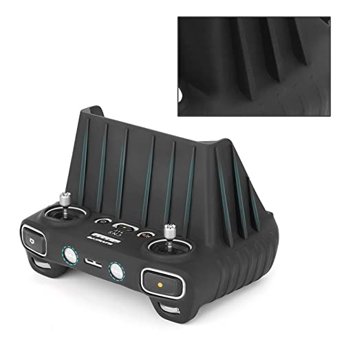 Hensych 2 In1 External Silicone Cover with Sunhood for MINI 3 Pro RC Smart Controller,Scratch Proof Protective Case Anti Collision Case with Sunshade,Black - Image 2