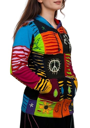 Agan Traders 2025 Summer Tie-Dye Patch Embroidered Women's Hoodie Jacket - A Free-Spirited Fashion Women's Zip-Up Hoodie2