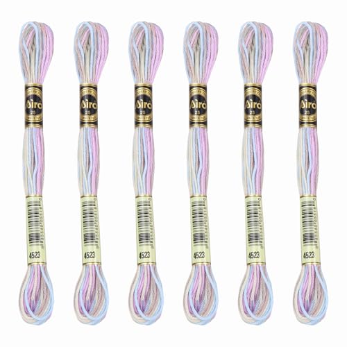 Image of PATIKIL 6 Skeins Embroidery Floss, Polyester Embroidery Threads Bracelets String for Cross-Stitch Hand Embroidery, Light Purple