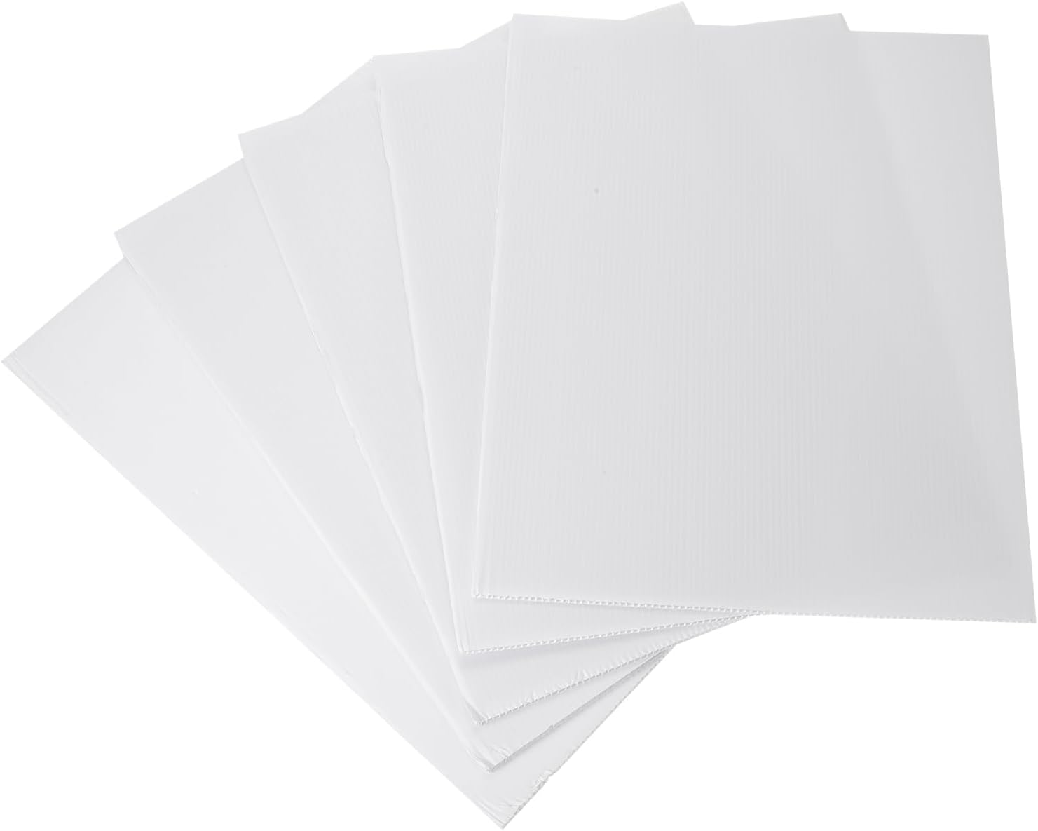 Pack of 5 Corrugated Cardboard Plastic Sheet 4 mm White Corrugated Cardboard Plastic Panels 30 x 30 cm Empty Waterproof Yard Signs for DIY Crafts Signpost Party Decoration
