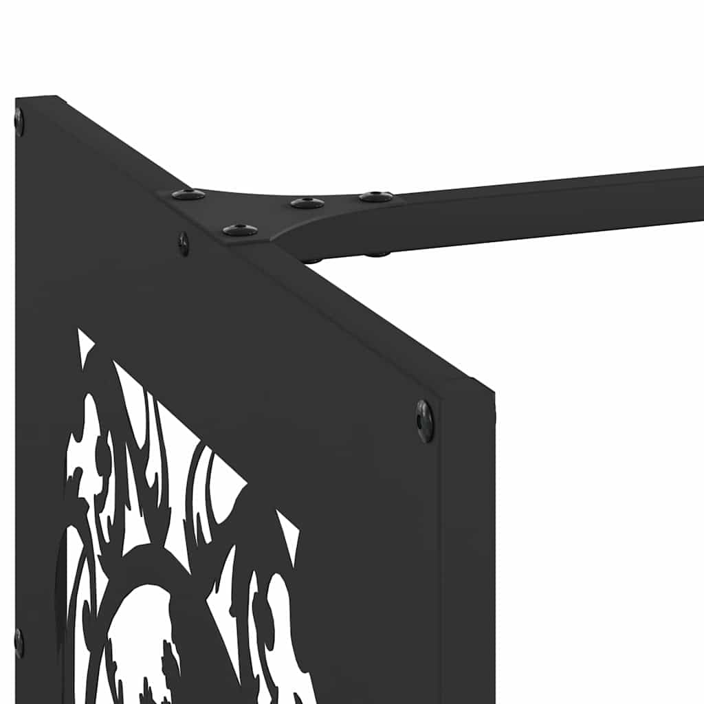 Estantería para leña de acero laminado en frío, color negro, 40 x 40 x 40 cm, cesta de madera de metal con soporte, 30 kg, para guardar leña en interiores