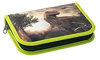 Eberhard Faber 577559 - Federmäppchen Dino, mit 42 Schreibutensilien, Schüleretui befüllt, Dinosaurier
