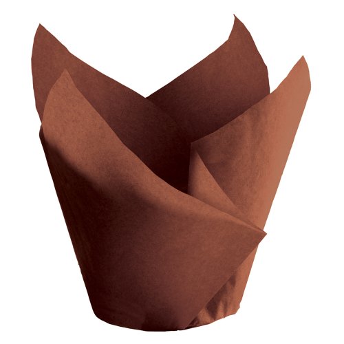 Hoffmaster 611119 Tulip Cup Cupcake Wrapper/Baking Cup, 2-1/4" Diameter X 4" Height, Large, Chocolate (Case Of 1000) #TOP6
