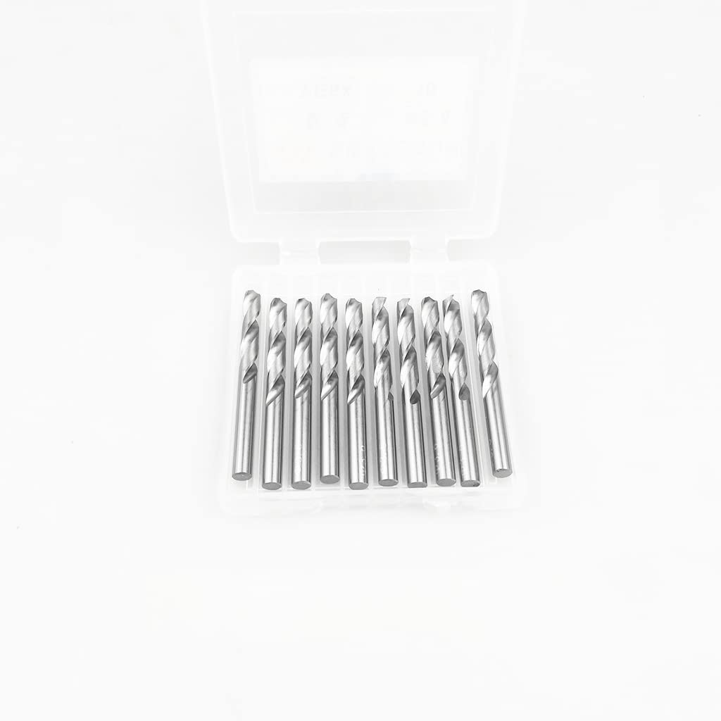 KLOT Industrial Grade 10pcs Solid Carbide Drill Bit 3mm 0.118" 2-Flute Straight Shank YG6X Tungsten