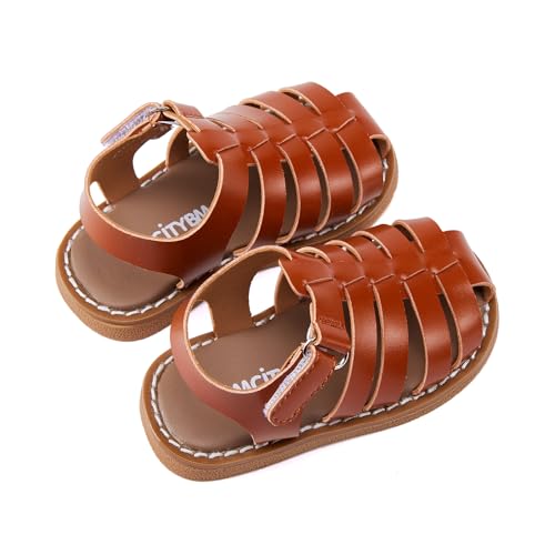Image of BMCiTYBM Baby Boy Girl Closed Toe Sandals Infant Summer First Walking Shoes Non-Slip Fisherman Sandals 6 9 12 18 24 Months