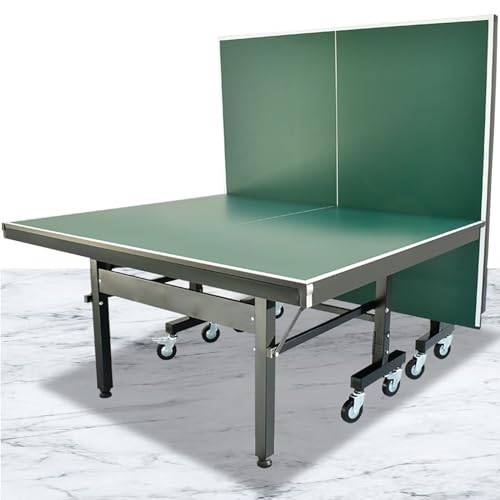 Pingpong-Tisch, 9 Fuß professioneller tragbarer Tischtennistisch, klappbarer Junior-Tischtennistisch, Kinder-Pingpong-Tisch mit Netz/Bällen/Rädern für drinnen/draußen