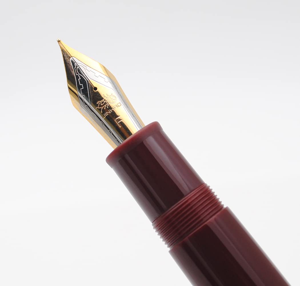 JINHAO X159 Resin Fountain Pen with Ink Converter (Fine Nib, Gold Clip-Wine Red) - Image 2