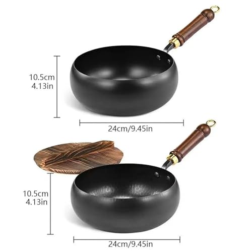 Sartén de hierro sin recubrimiento con mango de madera 24 cm miniatura 7